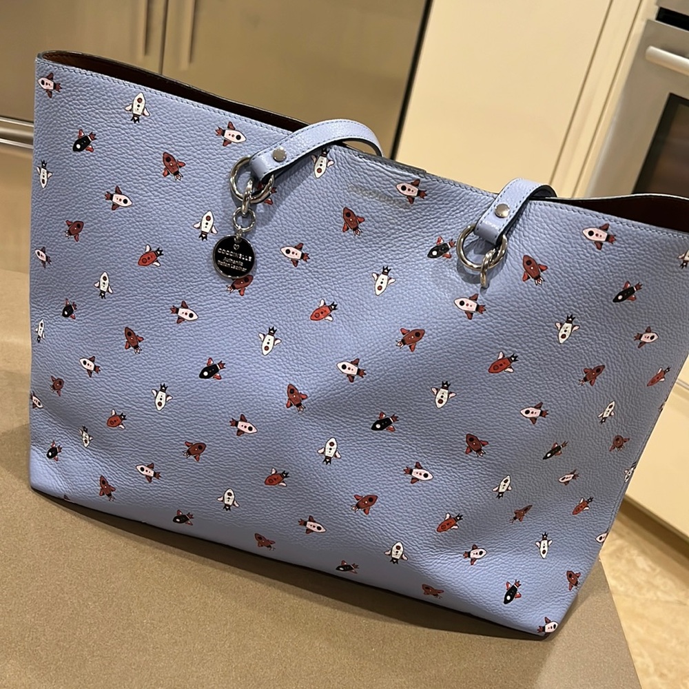 Coccinelle Tote Bag with rocket pattern